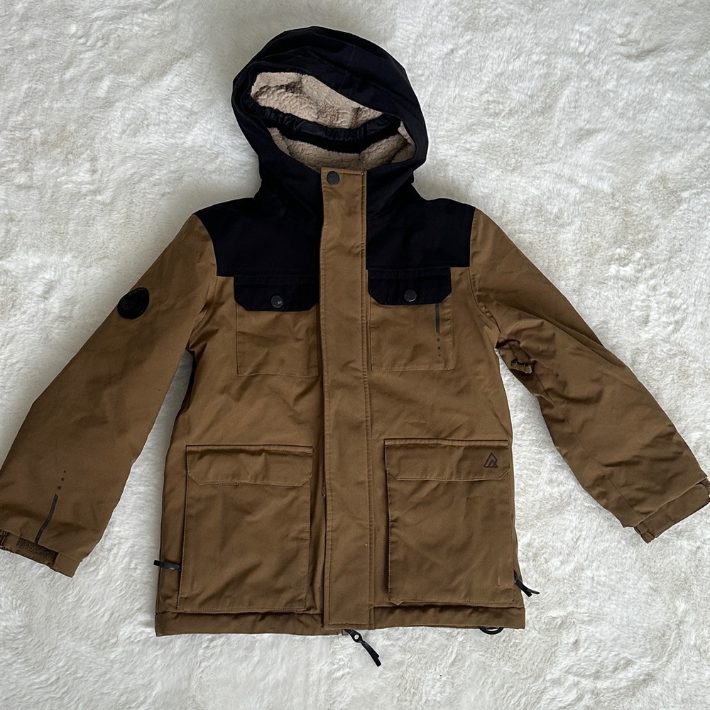 EUC ✨ Ripzone Boys size Small Brown and Black Hooded winter Jacket